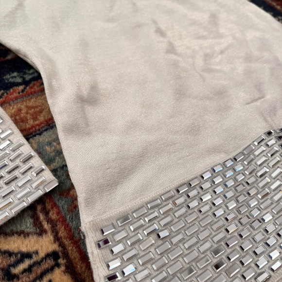 Retrofete mini Dress champagne shimmer White mirror sequins long sleeve XS READ - Picture 3 of 13